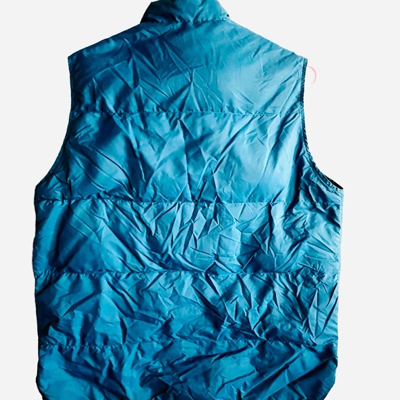 VTG LL BEAN Freeport Maine Women’s Puffer Vest Teal Goose Down Made in USA Large - Picture 3 of 7